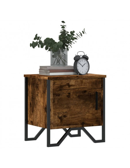 Comodino Rovere Fumo 40x30x40 cm in Truciolato