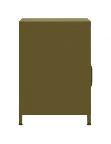 Comodino Verde Oliva 35x35x51 cm in Acciaio