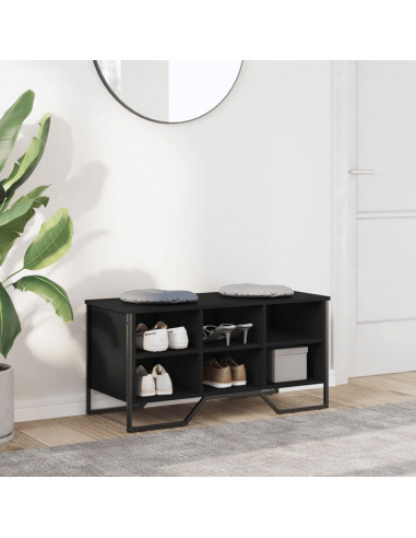Scarpiera Nera 90x38x45,5 cm in Truciolato