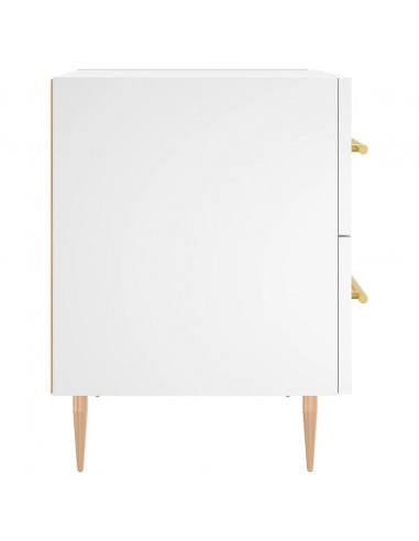 Comodini 2 pz Bianchi 40x35x47,5 cm in Legno Multistrato