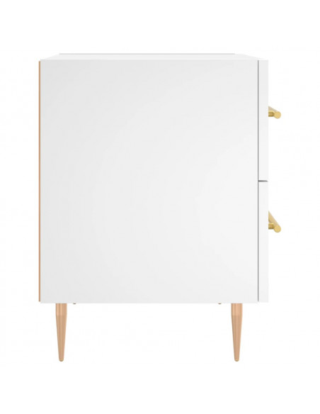 Comodini 2 pz Bianchi 40x35x47,5 cm in Legno Multistrato