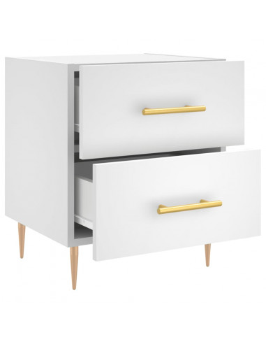 Comodini 2 pz Bianchi 40x35x47,5 cm in Legno Multistrato