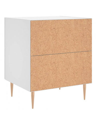 Comodini 2 pz Bianchi 40x35x47,5 cm in Legno Multistrato