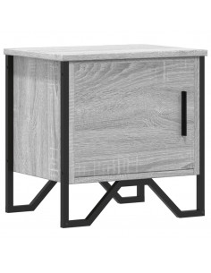 Comodino Grigio Sonoma 40x30x40 cm in Truciolato 2