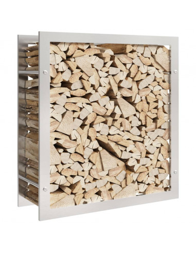 Portalegna 80x28x86 cm in Acciaio Inossidabile