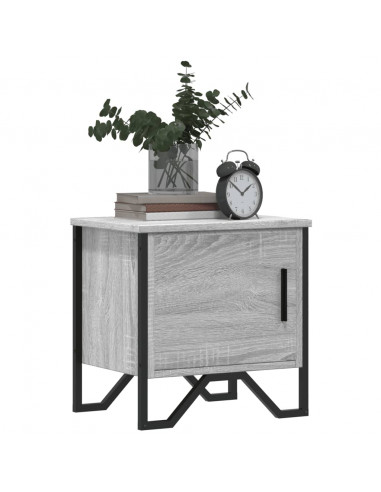 Comodino Grigio Sonoma 40x30x40 cm in Truciolato