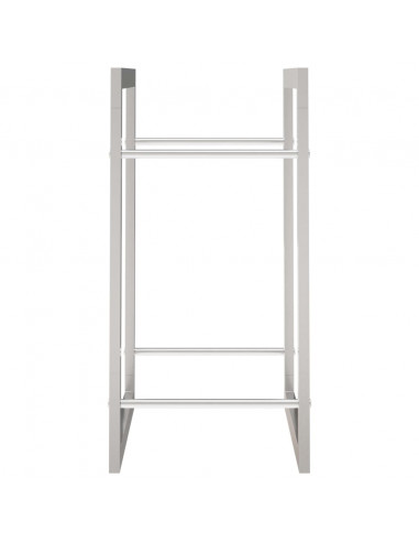 Portalegna 80x28x86 cm in Acciaio Inossidabile