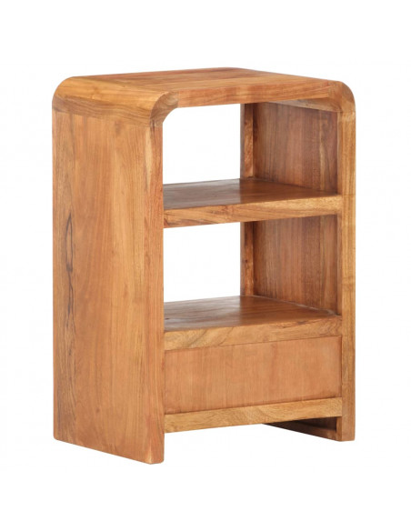 Comodino 40x30x60 cm in Legno Massello Acacia Finitura Miele