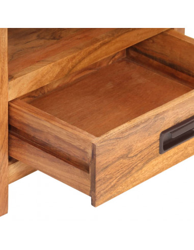 Comodino 40x30x60 cm in Legno Massello Acacia Finitura Miele