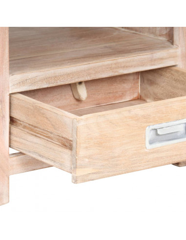Comodino 40x30x60 cm in Legno Massello di Acacia