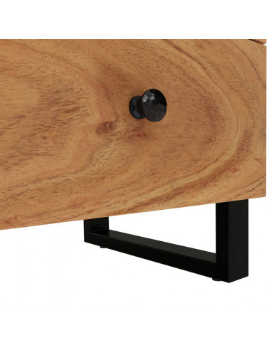 Comodini 2pz 40x33x46 cm in Legno Massello di Acacia