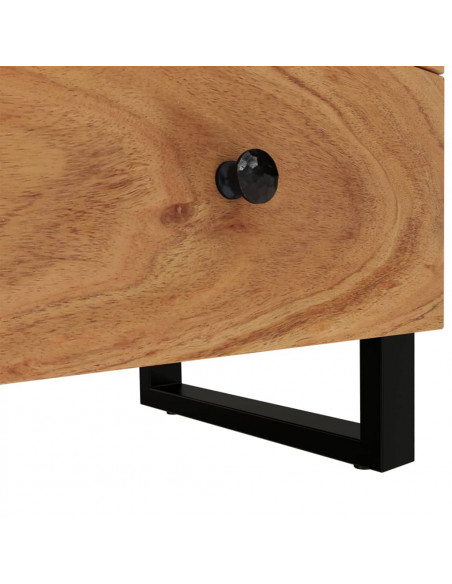 Comodini 2pz 40x33x46 cm in Legno Massello di Acacia