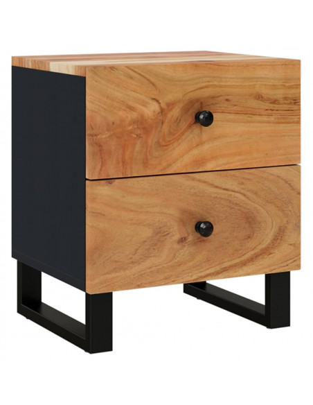 Comodini 2pz 40x33x46 cm in Legno Massello di Acacia