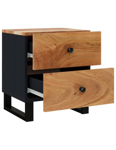 Comodini 2pz 40x33x46 cm in Legno Massello di Acacia