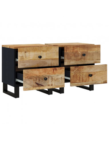 Comodini 2pz 40x33x46 cm in Legno Massello di Mango