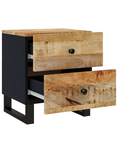 Comodini 2pz 40x33x46 cm in Legno Massello di Mango