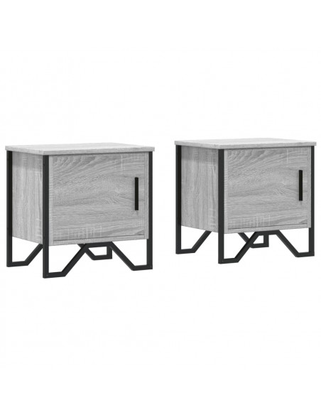 Comodini 2pz Grigio Sonoma 40x30x40 cm in Truciolato