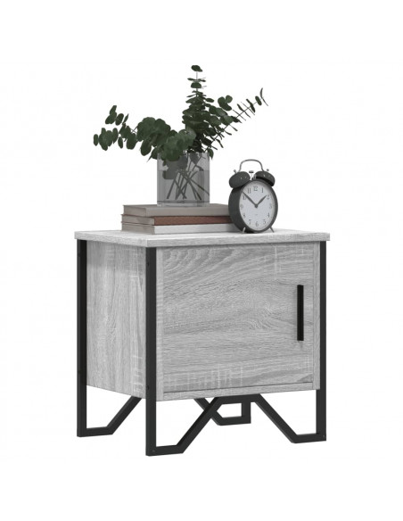 Comodini 2pz Grigio Sonoma 40x30x40 cm in Truciolato