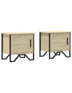 Comodini Rovere Sonoma 2 pz 40x30x40 cm in Legno Multistrato 2