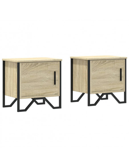 Comodini Rovere Sonoma 2 pz 40x30x40 cm in Legno Multistrato