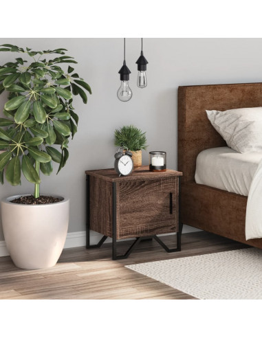 Comodino Rovere Marrone 40x30x40 cm in Truciolato