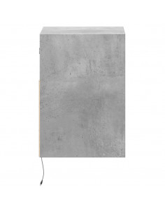 Comodini a Parete con Luci LED 2 pz Grigio Cemento 2