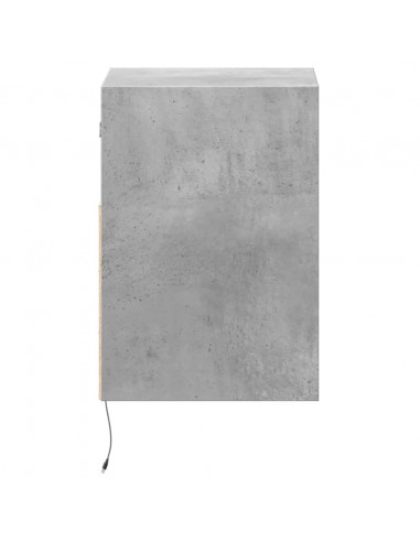 Comodini a Parete con Luci LED 2 pz Grigio Cemento