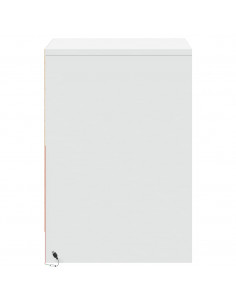 Comodini con Luci LED 2pz Bianchi in Legno Multistrato 2