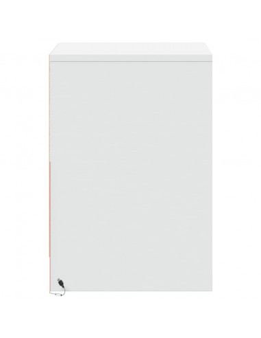 Comodini con Luci LED 2pz Bianchi in Legno Multistrato