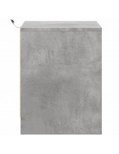 Comodini con Luci LED 2pz Grigio Cemento in Legno Multistrato 2