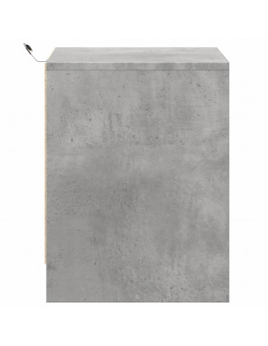 Comodini con Luci LED 2pz Grigio Cemento in Legno Multistrato
