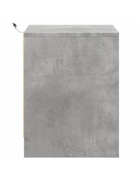 Comodini con Luci LED 2pz Grigio Cemento in Legno Multistrato