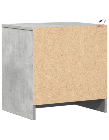 Comodini con Luci LED 2pz Grigio Cemento in Legno Multistrato