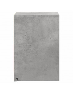 Comodini con Luci LED 2pz Grigio Cemento in Legno Multistrato 2