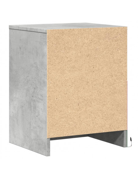 Comodini con Luci LED 2pz Grigio Cemento in Legno Multistrato