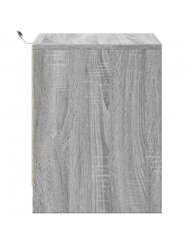 Comodini con Luci LED 2pz Grigio Sonoma in Legno Multistrato