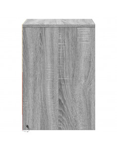 Comodini con Luci LED 2pz Grigio Sonoma in Legno Multistrato 2