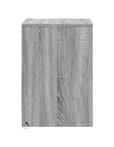 Comodini con Luci LED 2pz Grigio Sonoma in Legno Multistrato