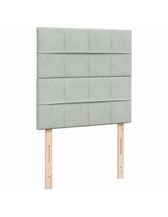 Giroletto a Molle con Materasso Grigio Chiaro 100x200cm Velluto 2