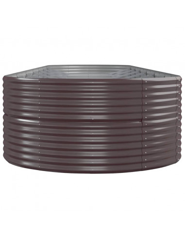 Letto Giardino Acciaio Vernice a Polvere 584x140x68 cm Marrone