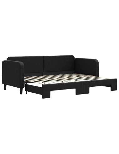 Divano Letto con Letto Estraibile Nero 80x200 Tessuto