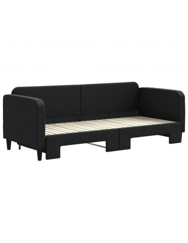 Divano Letto con Letto Estraibile Nero 80x200 Tessuto