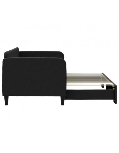 Divano Letto con Letto Estraibile Nero 80x200 Tessuto