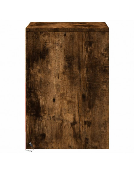 Comodini con Luci LED 2pz Rovere Fumo in Legno Multistrato