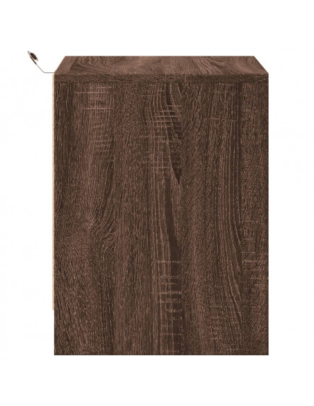 Comodini con Luci LED 2pz Rovere Marrone in Legno Multistrato