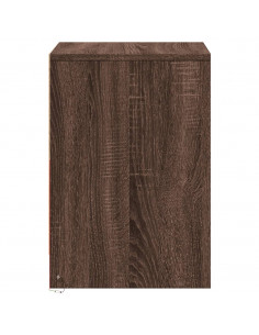 Comodini con Luci LED 2pz Rovere Marrone in Legno Multistrato 2
