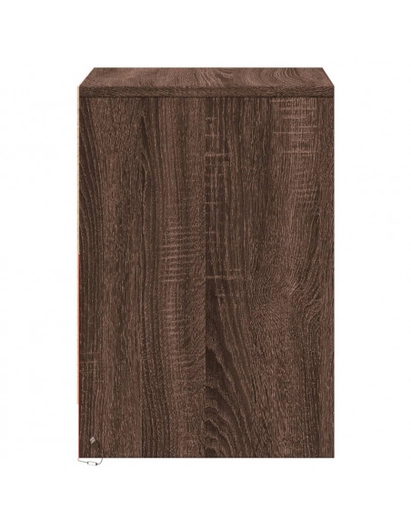 Comodini con Luci LED 2pz Rovere Marrone in Legno Multistrato