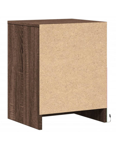 Comodini con Luci LED 2pz Rovere Marrone in Legno Multistrato