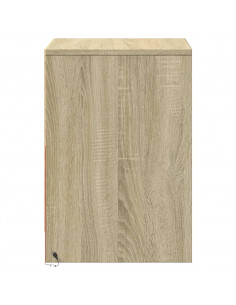 Comodini con Luci LED 2pz Rovere Sonoma in Legno Multistrato 2