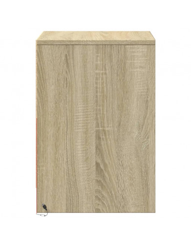 Comodini con Luci LED 2pz Rovere Sonoma in Legno Multistrato